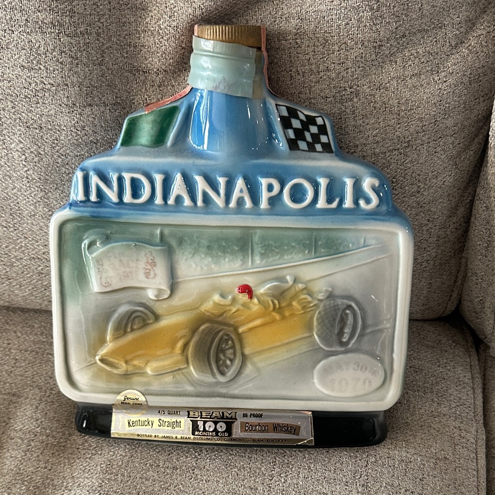 Vintage Jim Beam Indianapolis Motor Speedway 54th Indy 500 Race Decanter Bottle